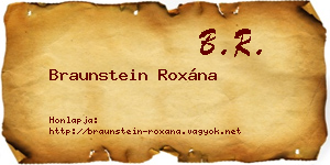 Braunstein Roxána névjegykártya